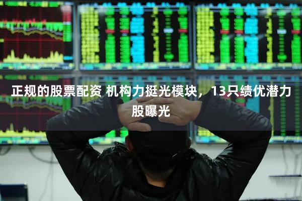 正规的股票配资 机构力挺光模块，13只绩优潜力股曝光